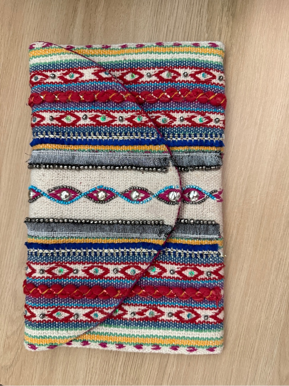 Bohemian Embroidered Multicolor Womenโs Clutch Bag